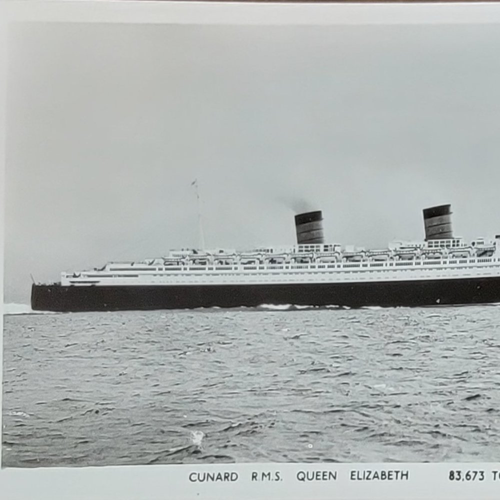 R.M.S Queen Elizabeth real photo post card